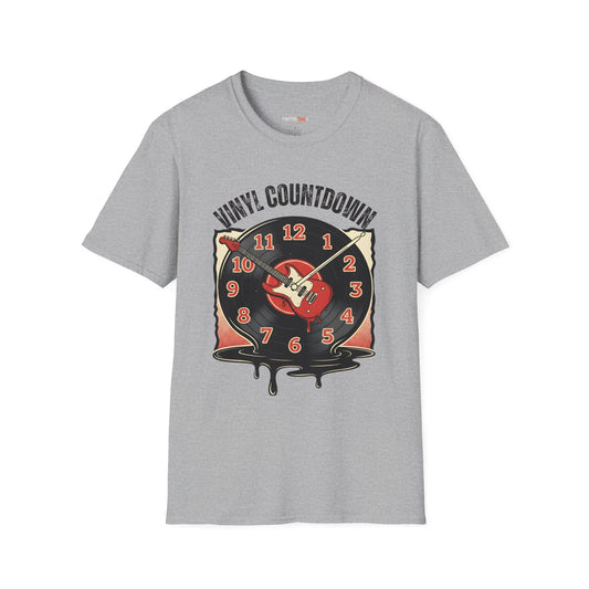 Vinyl Countdown T-Shirt, Music Lover Gift, Unisex Softstyle Tee, Vintage Vinyl Design, Perfect for Music Festivals, Casual Wear