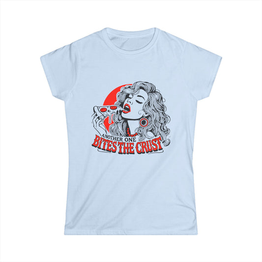 Women's Softstyle Tee, Another one bites the crust T-Shirt, Perfect Gift for Foodies, Casual Wear