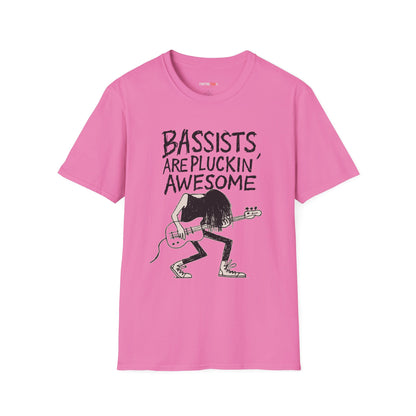 Bassists Are Pluckin' Awesome Unisex T-Shirt | Cool Music Gift | Funny Band Tee | Concert Wear | Music Lover Apparel | Birthday Gift