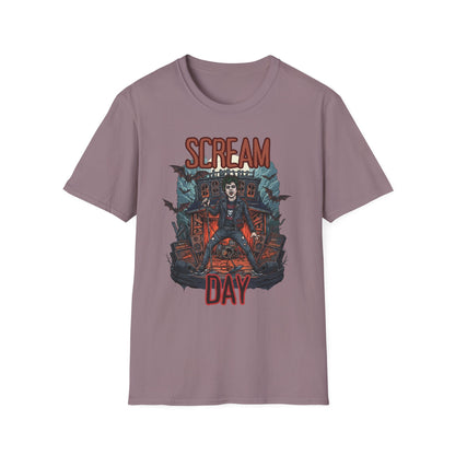 Halloween Themed Unisex T-Shirt, Casual Graphic Tee, Fall Fashion, Perfect for Costume Parties, Scream Day Celebration, Unique Gift Idea