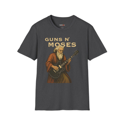 Guns N' Moses Graphic Tee - Unique Music Inspired Unisex Softstyle T-Shirt for Concerts, Gifting, Casual Wear, Music Lovers, Festivals