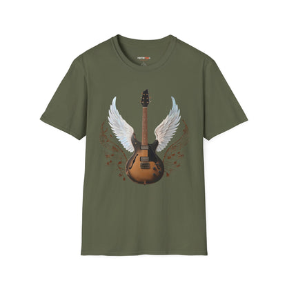 Winged Guitar Unisex T-Shirt, Music Lover Gift, Rock Band Merch, Casual Wear, Concert Outfit, Vintage Style