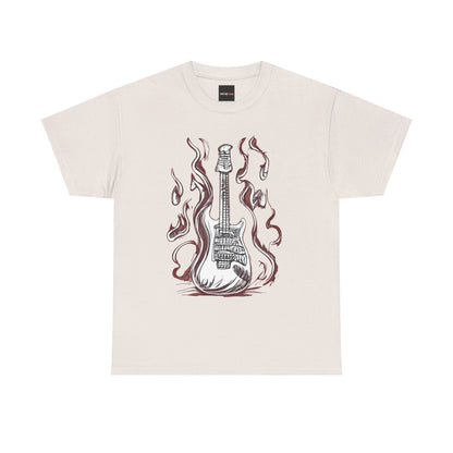 Guitar Flames Unisex Tee, Awesome Guitar sketch design, cool gift, Music tshirt