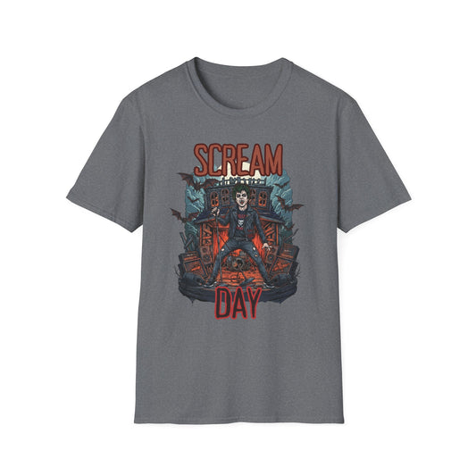 Halloween Themed Unisex T-Shirt, Casual Graphic Tee, Fall Fashion, Perfect for Costume Parties, Scream Day Celebration, Unique Gift Idea