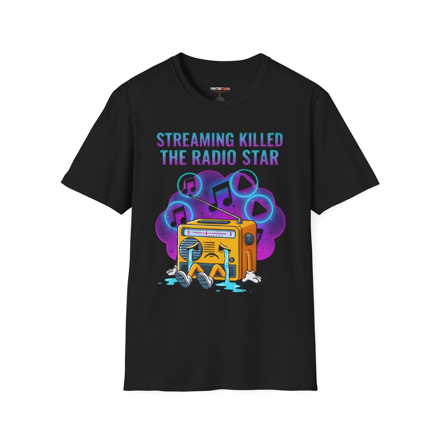 Streaming Killed the Radio Star, Retro Music Themed T-Shirt, Music Lover Gift, Stylish Tee,Unique Music T-Shirt, Gift for Musicians.