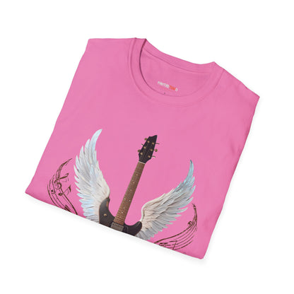 Winged Guitar Unisex T-Shirt, Music Lover Gift, Rock Band Merch, Casual Wear, Concert Outfit, Vintage Style