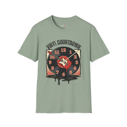Vinyl Countdown T-Shirt, Music Lover Gift, Unisex Softstyle Tee, Vintage Vinyl Design, Perfect for Music Festivals, Casual Wear