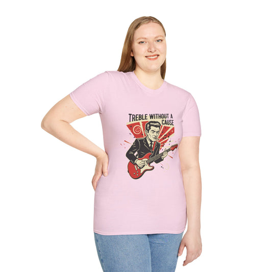 Retro Music Lover T-Shirt, Vintage Rock Tee, Gift for Musicians, Music Festival Apparel, Treble Without a Cause Shirt