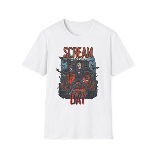 Halloween Themed Unisex T-Shirt, Casual Graphic Tee, Fall Fashion, Perfect for Costume Parties, Scream Day Celebration, Unique Gift Idea