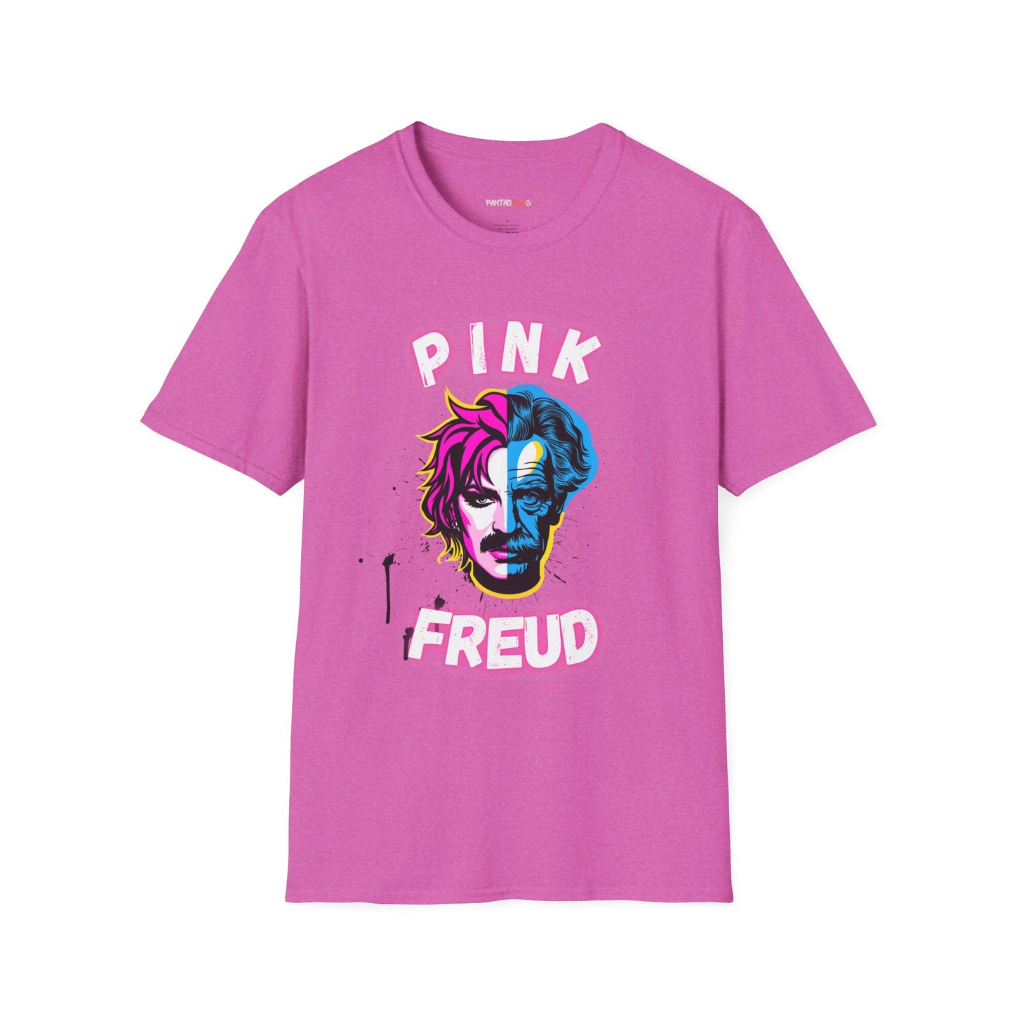 Pink Freud Graphic T-Shirt, Unisex Softstyle Tee for Music Lovers, Hipster Gift, Casual Wear, Art & Music-Themed Apparel