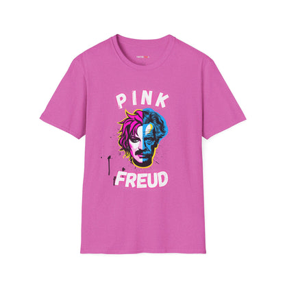 Pink Freud Graphic T-Shirt, Unisex Softstyle Tee for Music Lovers, Hipster Gift, Casual Wear, Art & Music-Themed Apparel