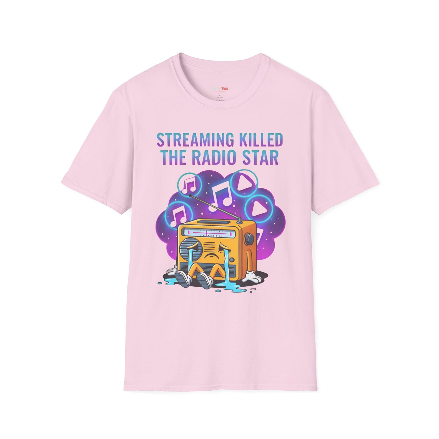 Streaming Killed the Radio Star, Retro Music Themed T-Shirt, Music Lover Gift, Stylish Tee,Unique Music T-Shirt, Gift for Musicians.