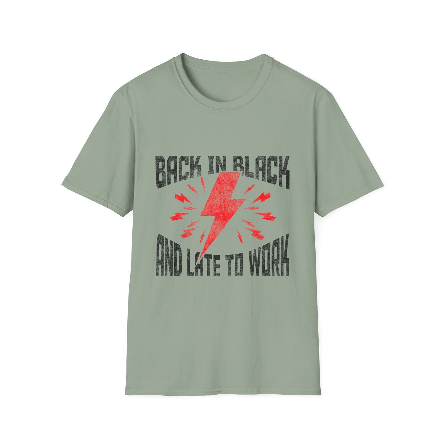Rock & Roll T-Shirt | Back in Black, Late to Work Tee, Music Lover Gift, Casual Wear, Concert Outfit, Gift for Him/Her