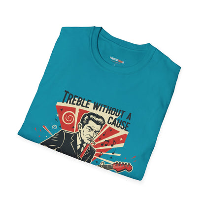 Retro Music Lover T-Shirt, Vintage Rock Tee, Gift for Musicians, Music Festival Apparel, Treble Without a Cause Shirt
