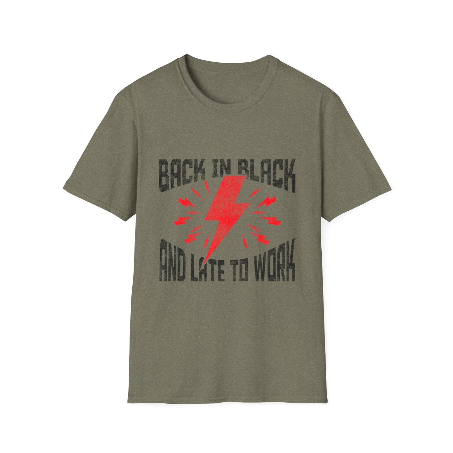 Rock & Roll T-Shirt | Back in Black, Late to Work Tee, Music Lover Gift, Casual Wear, Concert Outfit, Gift for Him/Her