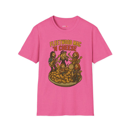 Funny Music-Themed T-Shirt, Fleetwood Mac 'n Cheese Graphic Tee, Unisex Tee for Foodies, Gift for Music Lovers, Casual Wear, Festival Shirt
