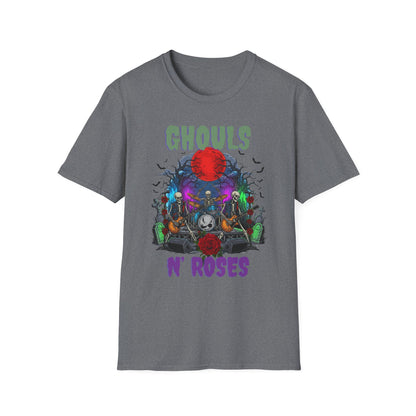 Halloween Skeleton Ghouls and Roses Band UnisexT-Shirt