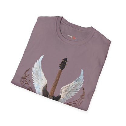 Winged Guitar Unisex T-Shirt, Music Lover Gift, Rock Band Merch, Casual Wear, Concert Outfit, Vintage Style