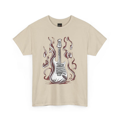 Guitar Flames Unisex Tee, Awesome Guitar sketch design, cool gift, Music tshirt