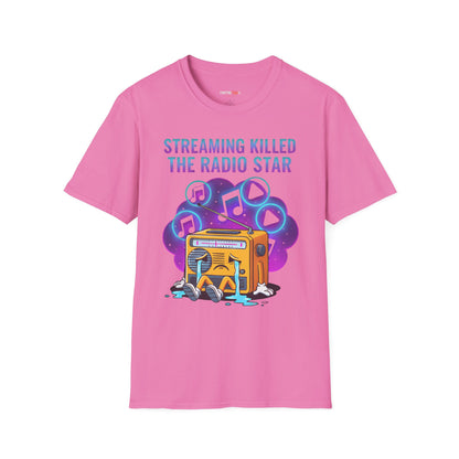 Streaming Killed the Radio Star, Retro Music Themed T-Shirt, Music Lover Gift, Stylish Tee,Unique Music T-Shirt, Gift for Musicians.