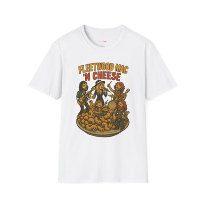 Funny Music-Themed T-Shirt, Fleetwood Mac 'n Cheese Graphic Tee, Unisex Tee for Foodies, Gift for Music Lovers, Casual Wear, Festival Shirt