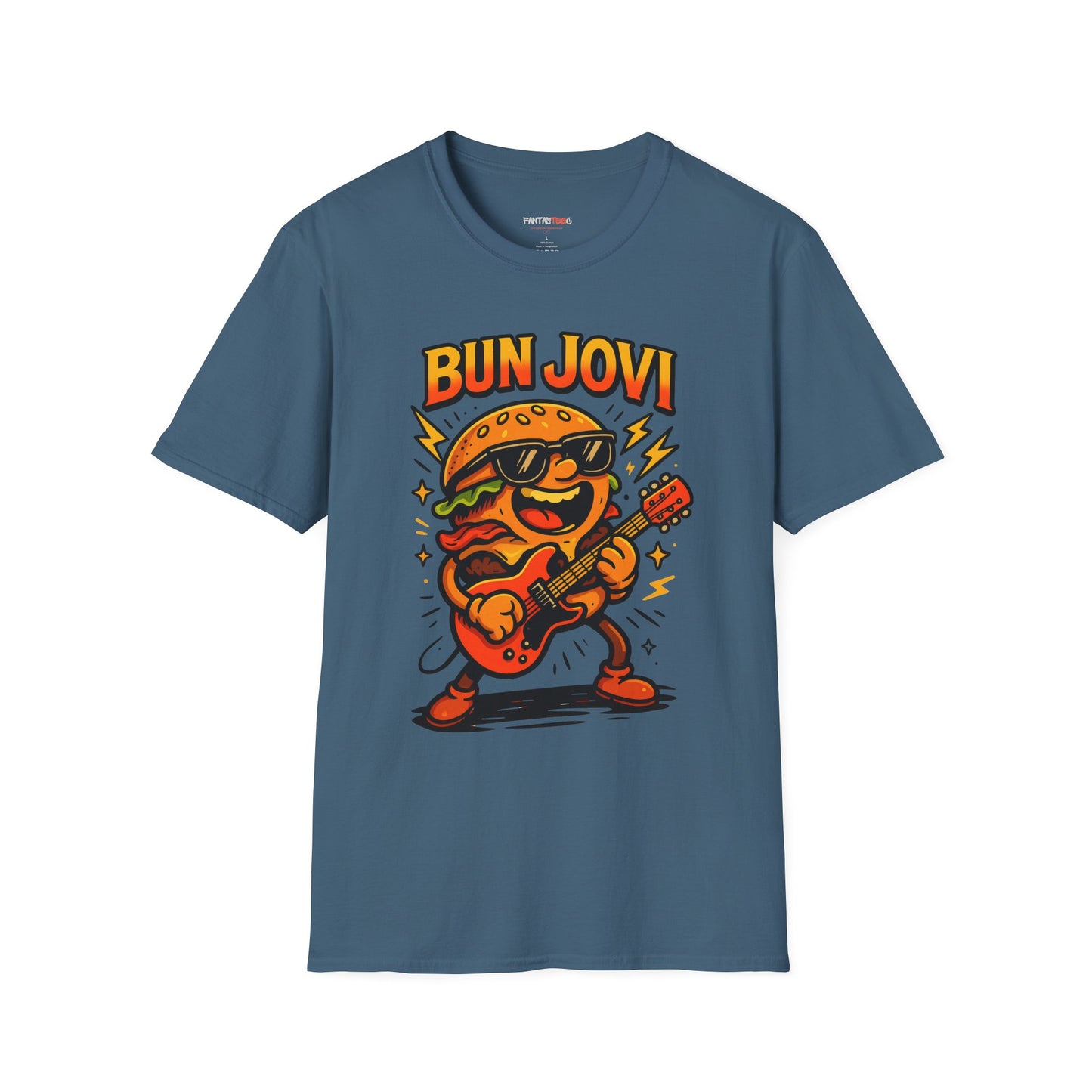 Bun Jovi Graphic Tee | Fun Unisex Softstyle T-Shirt | Music Lover Gift, Foodie Apparel, Festival Wear, Quirky Style, Concert Outfit