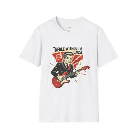 Retro Music Lover T-Shirt, Vintage Rock Tee, Gift for Musicians, Music Festival Apparel, Treble Without a Cause Shirt