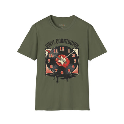 Vinyl Countdown T-Shirt, Music Lover Gift, Unisex Softstyle Tee, Vintage Vinyl Design, Perfect for Music Festivals, Casual Wear
