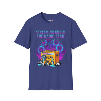 Streaming Killed the Radio Star, Retro Music Themed T-Shirt, Music Lover Gift, Stylish Tee,Unique Music T-Shirt, Gift for Musicians.