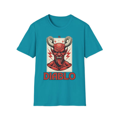 Diablo Graphic T-Shirt - Unisex Softstyle Tee for Music Lovers, Halloween Costume, Unique Gift, Vintage Style, Casual Wear