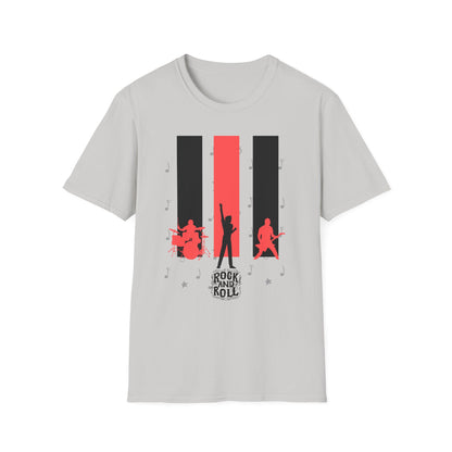 Rock Band T-Shirt with Musical Note Background