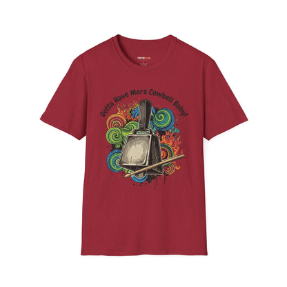 Gotta Have More Cowbell Unisex Softstyle T-Shirt | Fun Music Tribute Tee, Concert Wear, Gift for Musicians, Casual Style, Humor Shirt