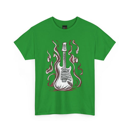 Guitar Flames Unisex Tee, Awesome Guitar sketch design, cool gift, Music tshirt