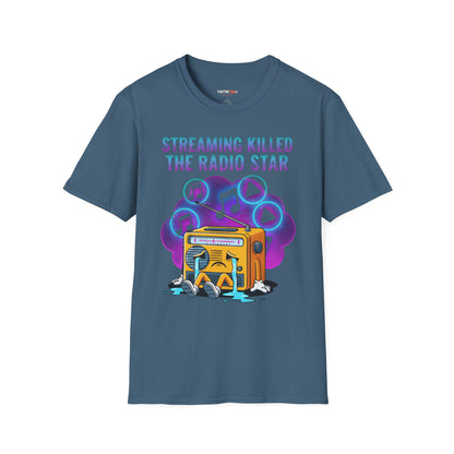 Streaming Killed the Radio Star, Retro Music Themed T-Shirt, Music Lover Gift, Stylish Tee,Unique Music T-Shirt, Gift for Musicians.