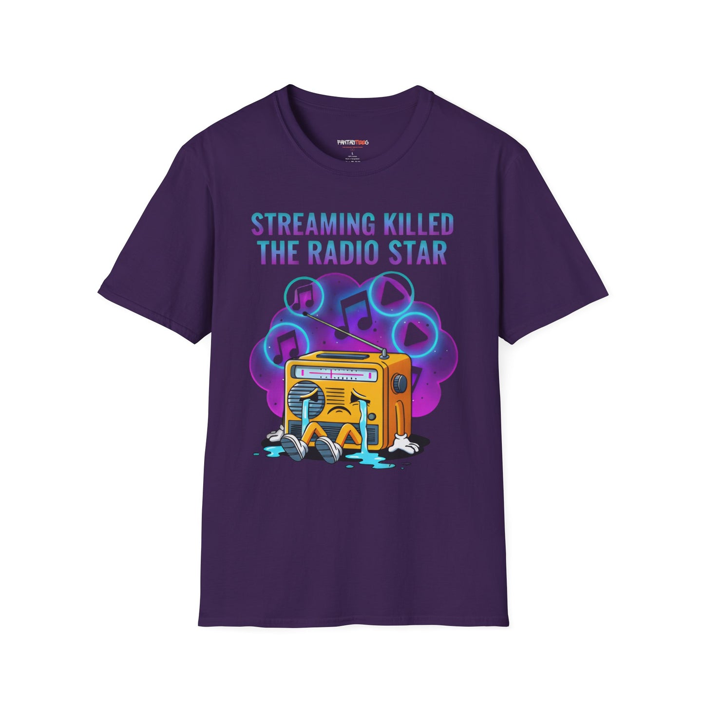 Streaming Killed the Radio Star, Retro Music Themed T-Shirt, Music Lover Gift, Stylish Tee,Unique Music T-Shirt, Gift for Musicians.
