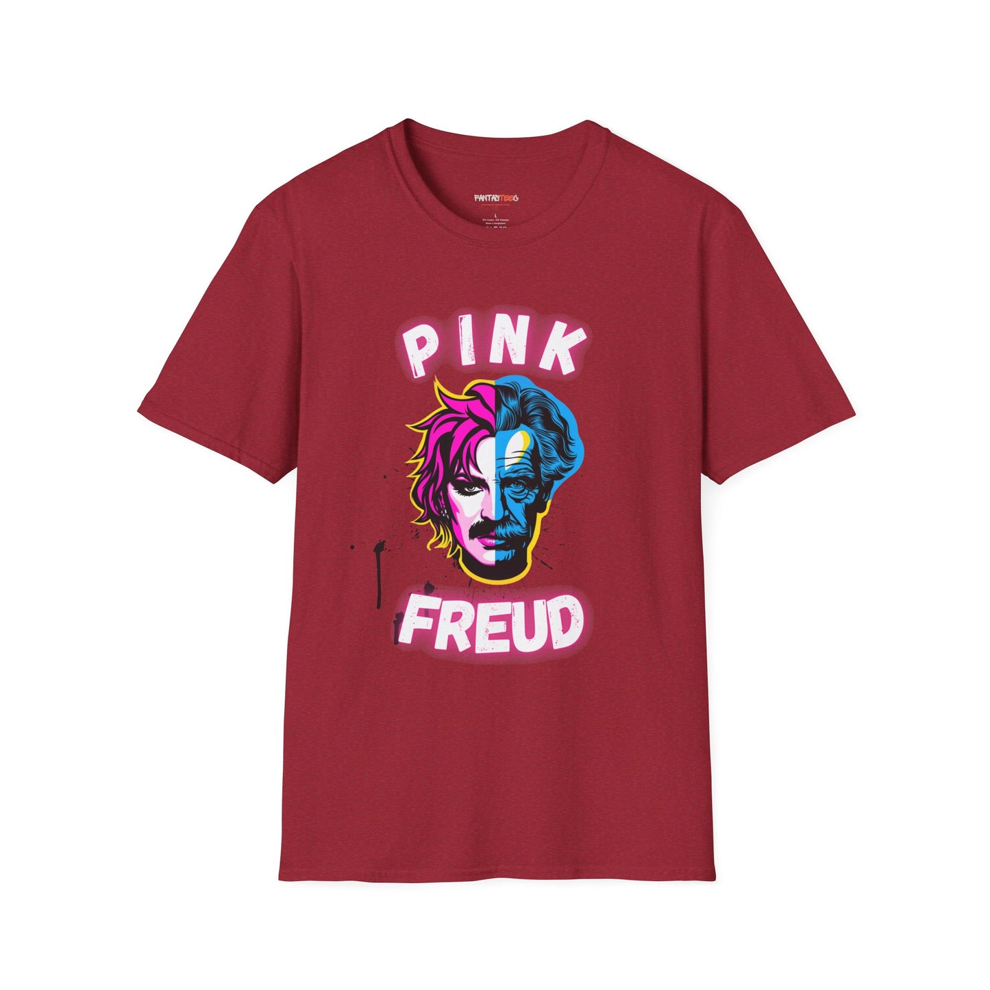Pink Freud Graphic T-Shirt, Unisex Softstyle Tee for Music Lovers, Hipster Gift, Casual Wear, Art & Music-Themed Apparel