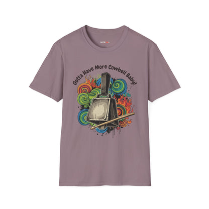 Gotta Have More Cowbell Unisex Softstyle T-Shirt | Fun Music Tribute Tee, Concert Wear, Gift for Musicians, Casual Style, Humor Shirt