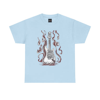Guitar Flames Unisex Tee, Awesome Guitar sketch design, cool gift, Music tshirt