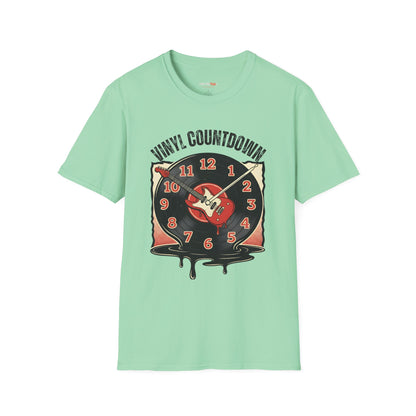 Vinyl Countdown T-Shirt, Music Lover Gift, Unisex Softstyle Tee, Vintage Vinyl Design, Perfect for Music Festivals, Casual Wear