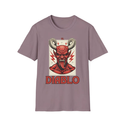 Diablo Graphic T-Shirt - Unisex Softstyle Tee for Music Lovers, Halloween Costume, Unique Gift, Vintage Style, Casual Wear