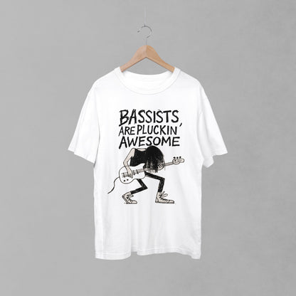 Bassists Are Pluckin' Awesome Unisex T-Shirt | Cool Music Gift | Funny Band Tee | Concert Wear | Music Lover Apparel | Birthday Gift