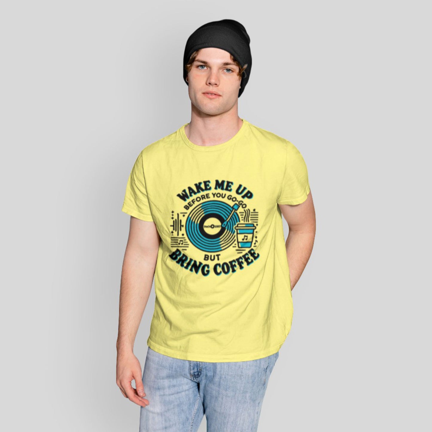 Wake me Up Before You Go Go but Bring Coffee Unisex Softstyle Tee