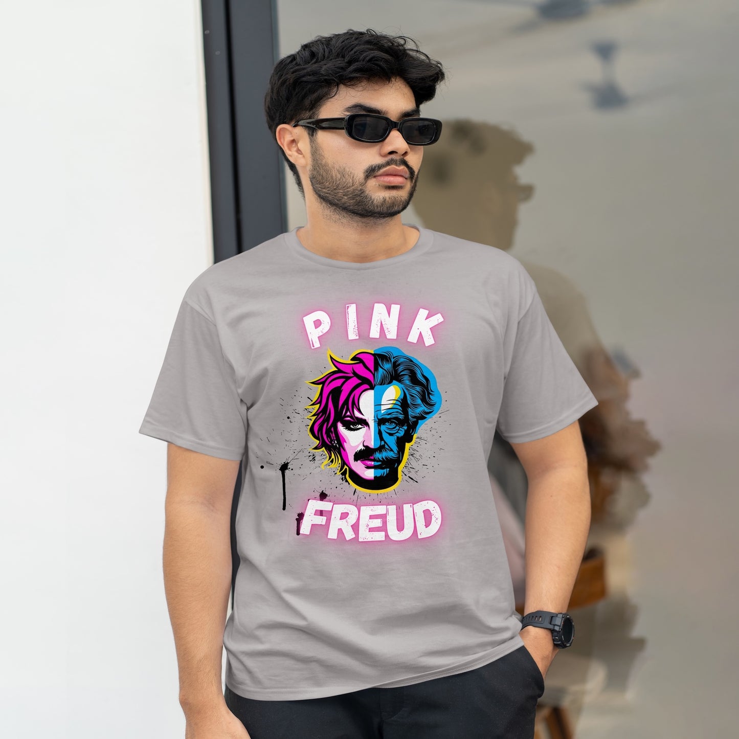 Pink Freud Graphic T-Shirt, Unisex Softstyle Tee for Music Lovers, Hipster Gift, Casual Wear, Art & Music-Themed Apparel