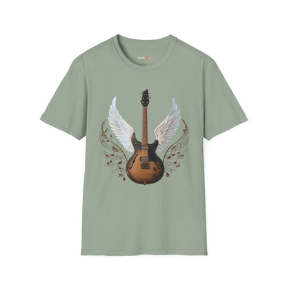 Winged Guitar Unisex T-Shirt, Music Lover Gift, Rock Band Merch, Casual Wear, Concert Outfit, Vintage Style