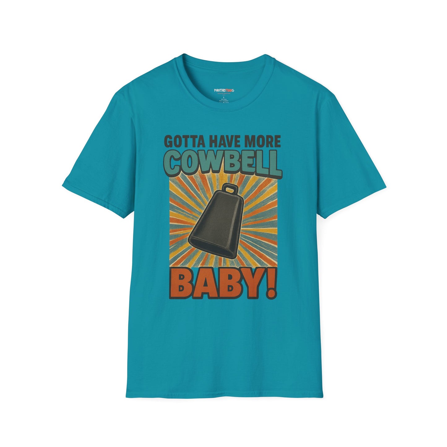 Gotta Have More Cowbell Rainbow T-Shirt, Funny T-Shirt, Unisex Graphic Tee, Music Lover Gift, Whimsical Apparel, Fun Humor Shirt