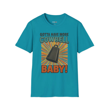 Gotta Have More Cowbell Rainbow T-Shirt, Funny T-Shirt, Unisex Graphic Tee, Music Lover Gift, Whimsical Apparel, Fun Humor Shirt