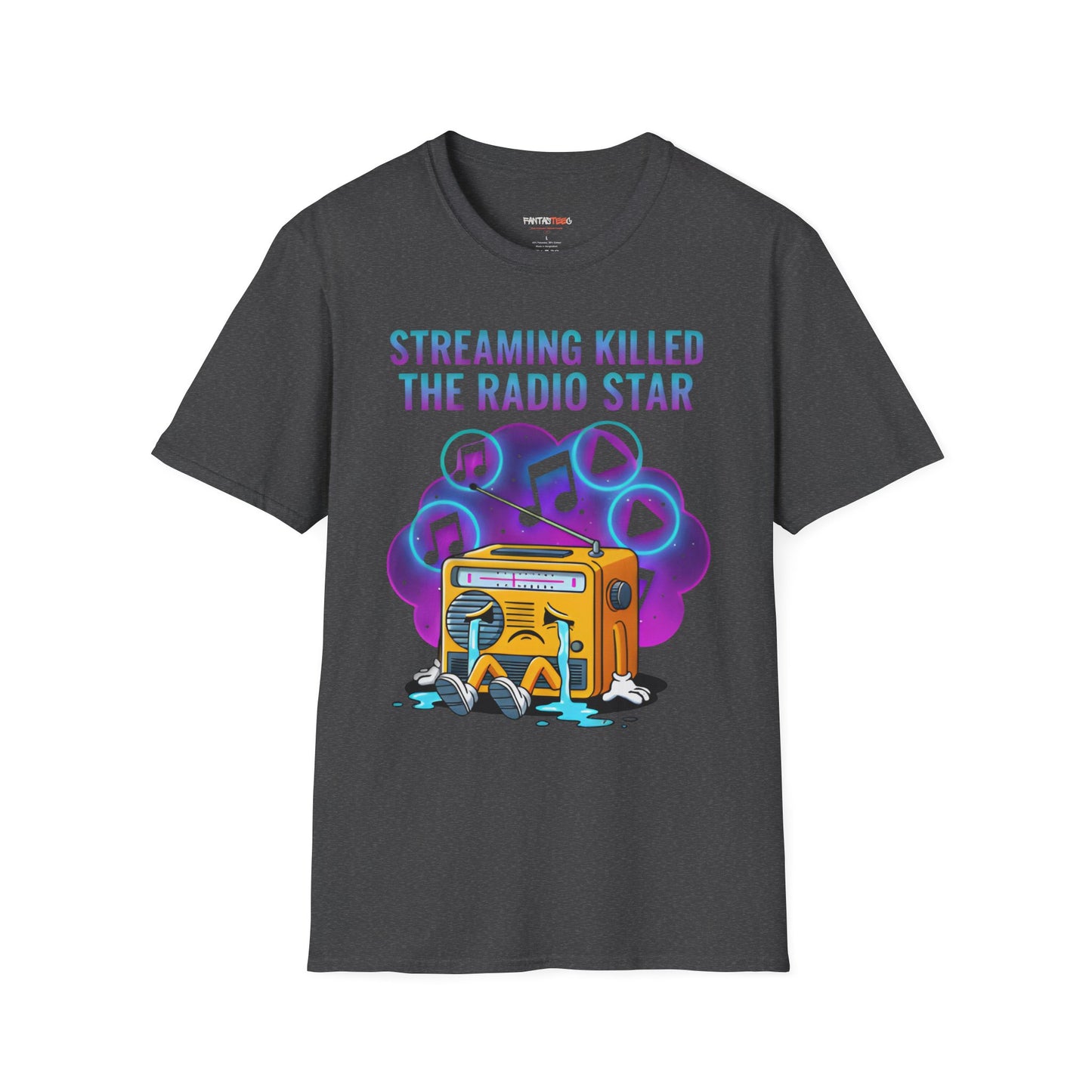 Streaming Killed the Radio Star, Retro Music Themed T-Shirt, Music Lover Gift, Stylish Tee,Unique Music T-Shirt, Gift for Musicians.