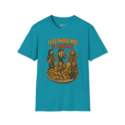 Funny Music-Themed T-Shirt, Fleetwood Mac 'n Cheese Graphic Tee, Unisex Tee for Foodies, Gift for Music Lovers, Casual Wear, Festival Shirt