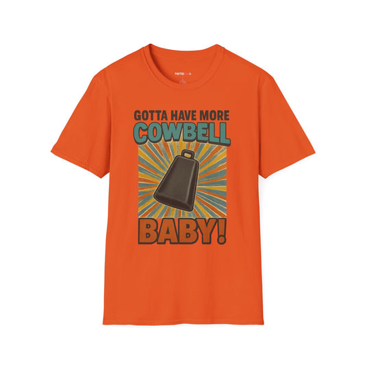 Gotta Have More Cowbell Rainbow T-Shirt, Funny T-Shirt, Unisex Graphic Tee, Music Lover Gift, Whimsical Apparel, Fun Humor Shirt