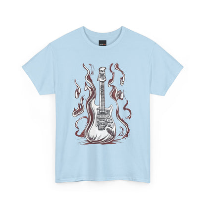 Guitar Flames Unisex Tee, Awesome Guitar sketch design, cool gift, Music tshirt